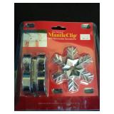 The Original MantleClip Stocking Holders with Removable ZINC ALLOY Holiday Icons (2-pack Snowflake  Silver) - Retail: $20