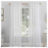 59\"x63\" No. 918 Sheer Voile Mallory Rod Pocket Curtain Panel White: Transitional Sheer Curtain Panel - Retail: $30
