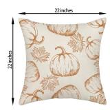 Fall Pillow Covers 22x22 Burnt Orange Pumpkin Decor Throw Pillows Case for Couch Maple Leaves Autumn Harvest Indoor Outdoor Decorative Cushion Cases for Sofa Bed Decorations Set of 2 - Retail: $20