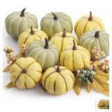 Artgar Fall Decor - 15 PCS Artificial Foam Pumpkins - Pumpkin Decor Set - Mini Pumpkins for Fall Harvest Holiday Thanksgiving Halloween Tabletop Mantel Home DIY Decoration - Retail: $1,626