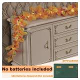 Fall Decor, 6FT Fall Garland with Lights, Artificial Fall Decorations for Home Thanksgiving Decorations Festivals Indoor and Outdoor Decorations-1PcsBulbs Need Checked  - Retail: $268