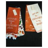 Fall-Themed Kitchen Towel Set with Pumpkin Quotes - Retail: $14