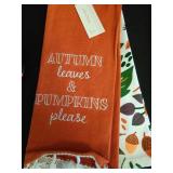 Fall-Themed Kitchen Towel Set with Pumpkin Quotes - Retail: $14