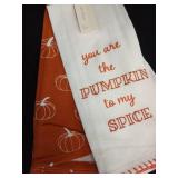 Fall-Themed Kitchen Towel Set with Pumpkin Quotes - Retail: $14
