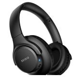 KVIDIO Bluetooth Headphones Over Ear, 65 Hours Playtime Wireless Headphones with Microphone, Foldable Lightweight Headset with Deep Bass, HiFi Stereo Sound Low Latency for Travel Work Cellphone - Reta