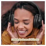 KVIDIO Bluetooth Headphones Over Ear, 65 Hours Playtime Wireless Headphones with Microphone, Foldable Lightweight Headset with Deep Bass, HiFi Stereo Sound Low Latency for Travel Work Cellphone - Reta