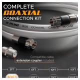 G-PLUG 30FT RG6 Coaxial Cable Connectors Set- High-Speed Internet, Broadband and Digital TV Aerial, Satellite Sky Cable Extension - Weather-Sealed Double Rubber O-Ring and Compression Connectors White