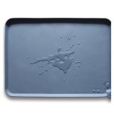 Hoki Found XX-Large Silicone Pet Feeding Mats - Non Slip Cat Dog Bowl Mats - Waterproof, Gray (28