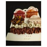 Hair Ties and Claw Hair Clip Set 6pc - A New Dayâ¢ Neutral - Retail: $10