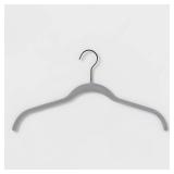 10pk Shirt Flocked Hangers Gray - Brightroomâ¢: Velvet Clothes Hangers, Adult Use, Plastic & Felt Material - Retail: $8