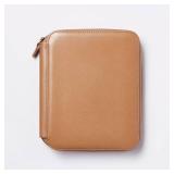 Faux-leather Zip-Folio 7.87\"x9.25\" - Brown- Thresholdâ¢ - Retail: $16