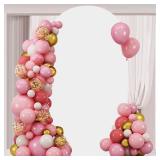 7.2FT Wedding Arch Cover Spandex Fitted Wedding Arch Stand Covers Round Top Chiara Arch Backdrop Cover for Birthday Party Ceremony Banquet Decoration Beigeï¼Only Coverï¼ - Retail: $18