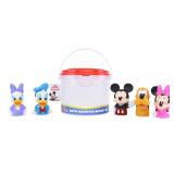 Mickey & Friends 6 Piece Bath Squirter Bucket Set. Bath Toys for Baby and Toddlers, Includes Organizer Bucket with Drainage to Store Your Bath time Water Toys. - Retail: $22