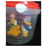 Mickey & Friends 6 Piece Bath Squirter Bucket Set. Bath Toys for Baby and Toddlers, Includes Organizer Bucket with Drainage to Store Your Bath time Water Toys. - Retail: $22