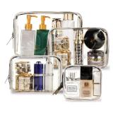 Ovenot 4 Pcs Clear Makeup Bags with Zipper, Makeup Cosmetic Bag for Women Men, Makeup Bag for Travel, Bathroom - Retail: $13