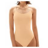 TARSE Womenâs Tank Cami Bodysuit Spaghetti Strap Thong Bodysuit Tops - Retail: $22