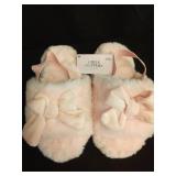 Pink Plush Bow Girls Slippers - Retail: $15