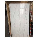 Burkhaus 52 In. White/Brown Rectangle Marble Coffee Table - Retail: $400
