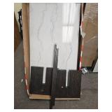 Burkhaus 52 In. White/Brown Rectangle Marble Coffee Table - Retail: $400