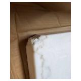 Burkhaus 52 In. White/Brown Rectangle Marble Coffee Table - Retail: $400