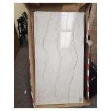 Burkhaus 52 In. White/Brown Rectangle Marble Coffee Table - Retail: $400