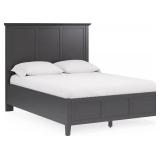 Grace Panel Headboard in Raven, Queen and a basic coordinating footboard  - Retail: $900
