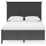 Grace Panel Headboard in Raven, Queen and a basic coordinating footboard  - Retail: $900