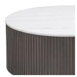 Luxury Marble Top Fluted Coffee Table Set - Retail: $899