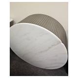 Luxury Marble Top Fluted Coffee Table Set - Retail: $899