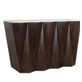 Modern Geometric Console Table with Marble Top - Retail: $1,200