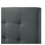 Modern Gray Upholstered Twin Bed Frame with Tufted Headboard - Retail: $199