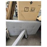 Modern Gray Upholstered Twin Bed Frame with Tufted Headboard - Retail: $199