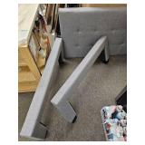 Modern Gray Upholstered Twin Bed Frame with Tufted Headboard - Retail: $199