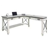 L-Shaped Executive Desk with Storage Drawers - Retail: $499