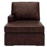 Modern Brown Leather Sectional Chaise - Retail: $599