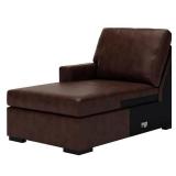 Modern Brown Leather Sectional Chaise - Retail: $599