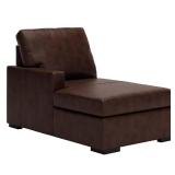 Modern Brown Leather Sectional Chaise - Retail: $599