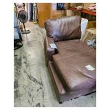Modern Brown Leather Sectional Chaise - Retail: $599