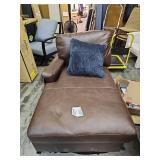 Modern Brown Leather Sectional Chaise - Retail: $599