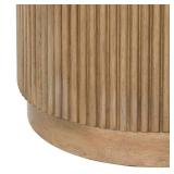 Modern Round Marble-Top Coffee Table with Fluted Base - Retail: $799