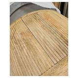 Modern Round Marble-Top Coffee Table with Fluted Base - Retail: $799