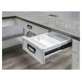 L-Shaped Executive Desk with Storage Drawers - Retail: $499