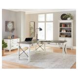 L-Shaped Executive Desk with Storage Drawers - Retail: $499