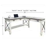 L-Shaped Executive Desk with Storage Drawers - Retail: $499
