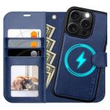 OCASE for iPhone 16 Pro Case Detachable Wallet Case with Card Holder, 2 in 1 Pu Leather Flip Folio with RFID Blocking Stand Wrist Strap Shockproof Phone Cover 6.3 Inch 2024, Blue