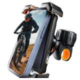 LISEN for iPhone 17 Bike Phone Holder Mount, [Compatible with Large Phone Anti-Navigation Shaking], Bicycle Phone Holder Handlebar Cell Phone Clamp for iPhone 17 Air Pro Max 15 14 13 Samsung