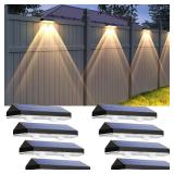 LIANGLOME Solar Fence Lights Outdoor - 2700/4000/6000K 3 Mode, Waterproof LED, Fence Light Solar Powered for Outside, Backyard/Railing/Step/Patio/Wall and Home Improvement(8 Pack)