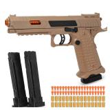 Toy Gun, Soft Bullet Toys Gun for Boys, Toy Foam Blaster with 40 Soft Bullets, Empty Shell Ejecting Toy Gun Pistol, Christmas Birthday Gifts for Boys & Girls Age 8+ (Sand Color)