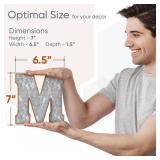 CraftyCrocodile 7 Galvanized Metal Letters for Wall Decor - 3D Letter M for Hanging & Free Standing - Decorative Rustic Alphabet Letters for the Living Room, Bedroom, Kitchen