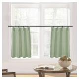 Sage Green Curtains for Bathroom Window,Boho Farmhouse Sheer Easter Spring Curtains for Kitchen